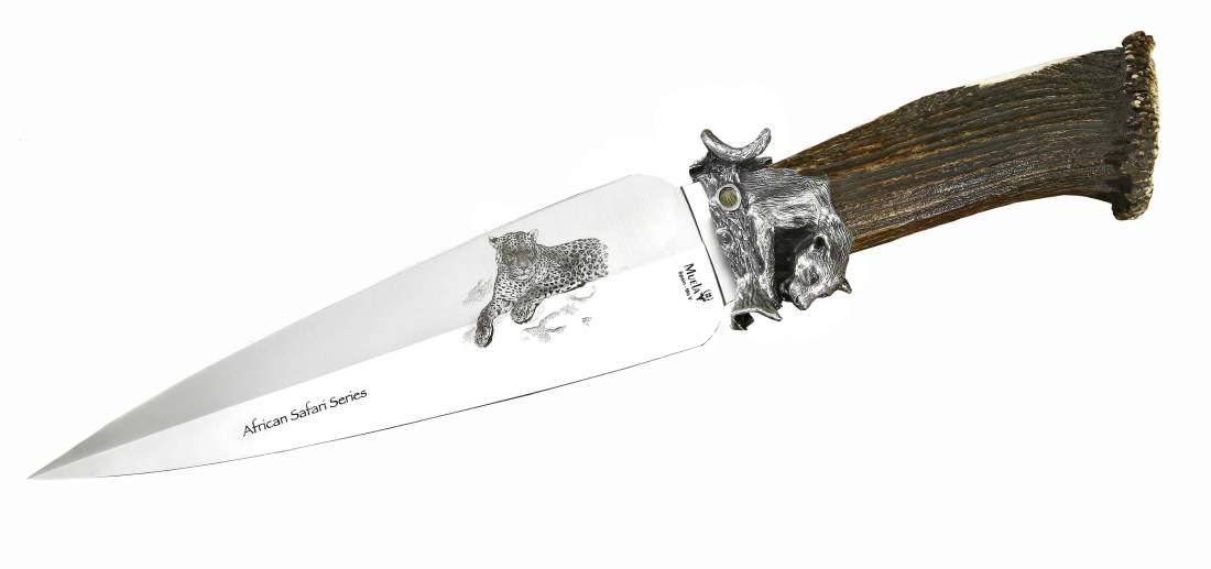 Cuchillo de lujo Leopard big five
