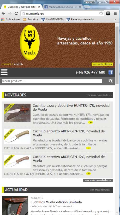 New “Manufactura Muela” mobile website is implement